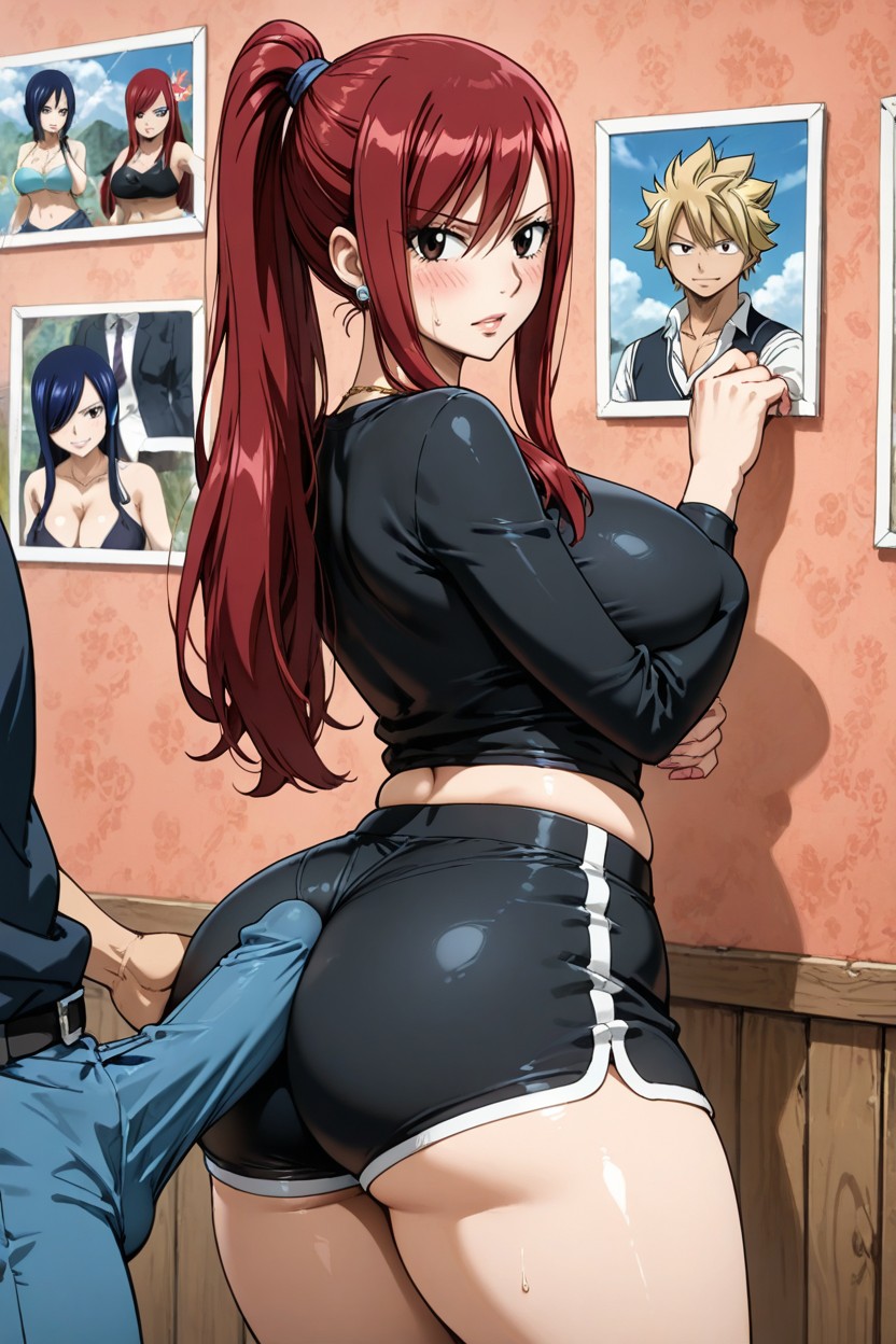 erection under clothes, Rubbing against the penis, look at the penis